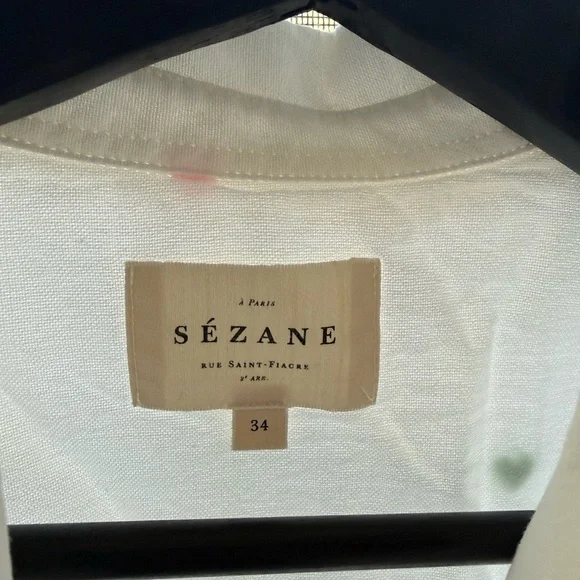 Sezane Tomboy Shirt Embroidered Hearts - Size 2 - Picture 4 of 9